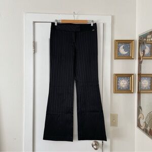 Y2K Guess Jeans Authentic Stretch Black Pinstripe Dress Pants Size 29 Flared